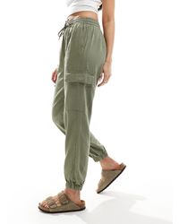 ONLY - Linen Mix Pull On Cargos - Lyst