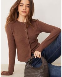 ASOS - – knapp geschnittene, angeraute strickjacke - Lyst