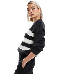 Morgan - Maglione Monocromatico A Righe Con Bottoni Laterali - Lyst
