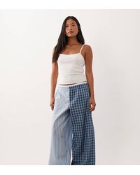 ASOS - Asos Design Petite Woven Spliced Pyjama Pants With Double Waistband - Lyst