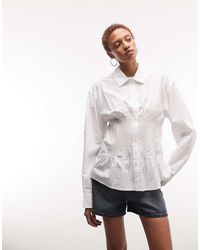 Weekday - Cinched Shirt With Rouching And Peplum Hem - Lyst