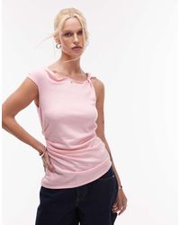 Mango - Asymmetrische Top Met Geknoopte Schouder - Lyst