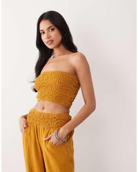 ASOS - Cheesecloth Shirred Bandeau - Lyst