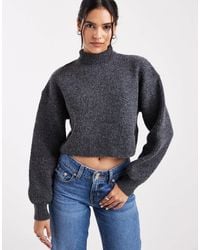 Monki - – kurzer, hochgeschlossener pullover - Lyst