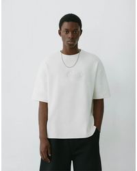 Pull&Bear - Heavyweight T-shirt With Raised Logo - Lyst