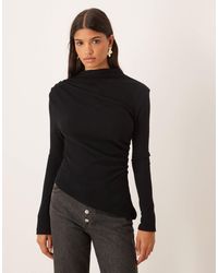 ASOS - Grown On Neck Pleat Detail Super Soft Top - Lyst