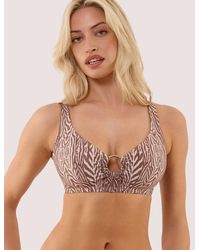 Wolf & Whistle - Raquel Tiger Print Crop Bikini Top With Tortoise Shell Ring - Lyst