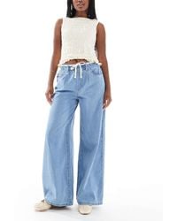 Vero Moda - Valeria Wide Leg Dad Jean With Rope Tie Waist - Lyst