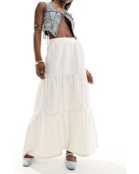 Pieces - Gonna Lunga Bohémien Bianca A Balze - Lyst