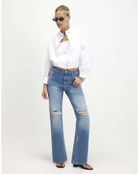 River Island - 90S Slim Straight Leg Ripped Jeans - Lyst