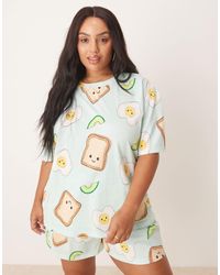 ASOS - Asos Design Maternity Avocado egg On Toast Oversized Tee And Shorts Pyjama Set - Lyst