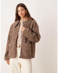 ASOS - Collared Borg Fleece Zip Through - Lyst