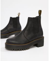 dr martens zuma flat chunky leather boots in black
