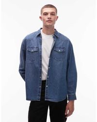 AllSaints - Fenton Denim Shirt - Lyst