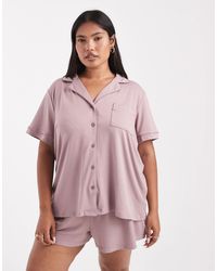 Loungeable - Curve Supersoft Jersey Short Sleeve Shirt & Shorts Pyjama Set - Lyst