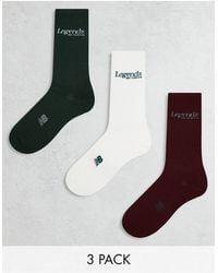 New Balance - 3 Pack Legends Crew Socks Green/red/white - Lyst