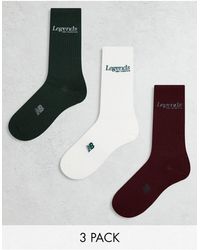 New Balance - Confezione da 3 paia di calzini corti verdi, rossi e bianchi - Lyst