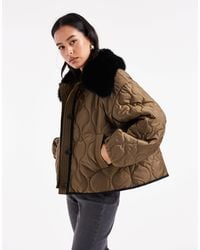 ASOS - Quilted Hybrid Borg Collarless Jacket - Lyst