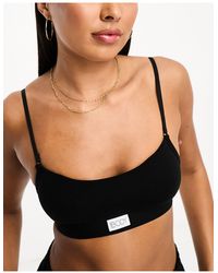 Cotton On - Cotton On Scoop Neck Cotton Bralet With Branding - Lyst