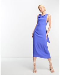ASOS - Sleeveless Cowl Neck Viscose Midaxi Dress With Tie Back Detail - Lyst