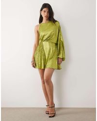 ASOS - Sequined One Sleeve Draped Mini Dress - Lyst