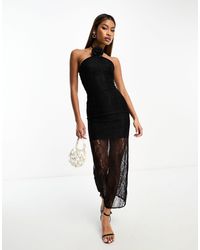 Public Desire - Corsage Lace Halterneck Midi Dress - Lyst