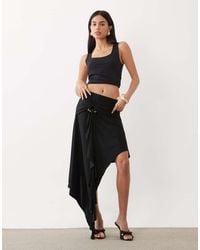 ASOS - Co-ord Awkward Crop Hanky Hem Skirt With Hardware - Lyst