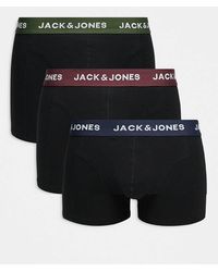 Jack & Jones - 3 Pack Trunk With Coloured Waistband - Lyst