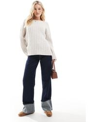 ASOS - Jersey Con Cuello Barco De Punto De Canalé Texturizado De -Blanco - Lyst