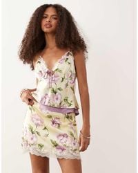 Abercrombie & Fitch - Lace Hem Mini Skort Co-ord - Lyst