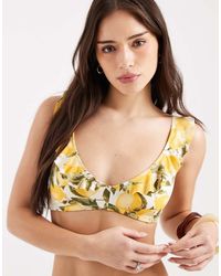 Lindex - Lemon Print Bralet Bikini Top - Lyst