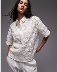 Mango - Daisy Crochet Short Sleeve Top - Lyst