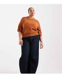 ASOS - Asos Design Curve Crew Neck Slouchy Dropped Sleeves T-shirt - Lyst
