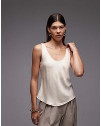 ASOS - Satin Scoop Neck Tank Top - Lyst