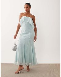 ASOS - Bandeau Maxi Dress With Godet Hem - Lyst