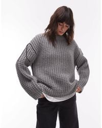 TOPSHOP - – halblanger oversize-strickpullover - Lyst