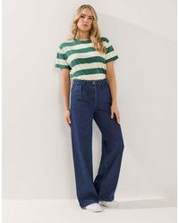 Long Tall Sally - Pleated Wide Leg Jeans - Lyst