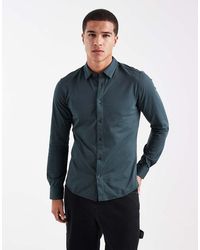 Only & Sons - Slim Fit Long Sleeve Shirt With Stretch - Lyst