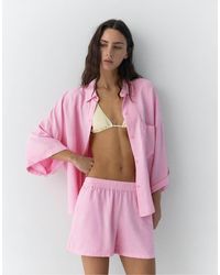 Pull&Bear - – rustic – hemd aus leinenmix - Lyst