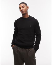AllSaints - Statten Crew Neck Logo Sweater - Lyst