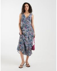 Motel - Olydia Chiffon Flower Shadow Midaxi Dress - Lyst
