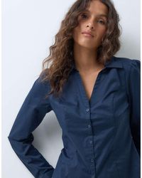 Hollister - Long Sleeve Fitted Tie Up Shirt - Lyst
