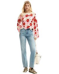 Desigual - Crochet Flower Sweater - Lyst