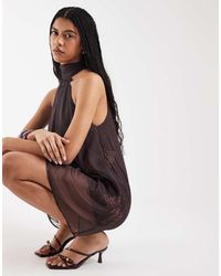 Reclaimed Vintage - Limited Edition Halter Neck Mini Dress With Bead Embroidery - Lyst