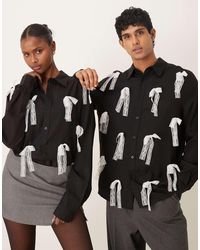 Sister Jane - Unisex Contrast Lace Bow Shirt - Lyst