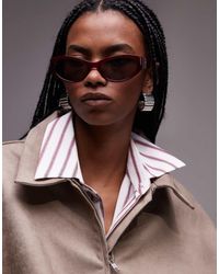 & Other Stories - Occhiali Da Sole Cat-Eye Slim Ovali Bordeaux - Lyst