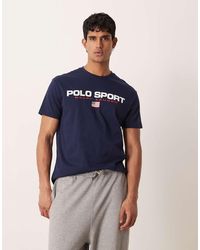 Polo Ralph Lauren - Sport Flag Logo Chest Print T-shirt Classic Fit - Lyst