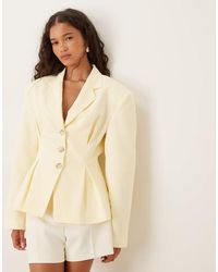 ASOS - Linen Blend Cinch Waist Blazer - Lyst
