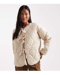 Vero Moda - Tie Front Quilted Jacket - Lyst