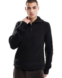 Brave Soul - Quarter Zip Funnel Neck Jumper - Lyst